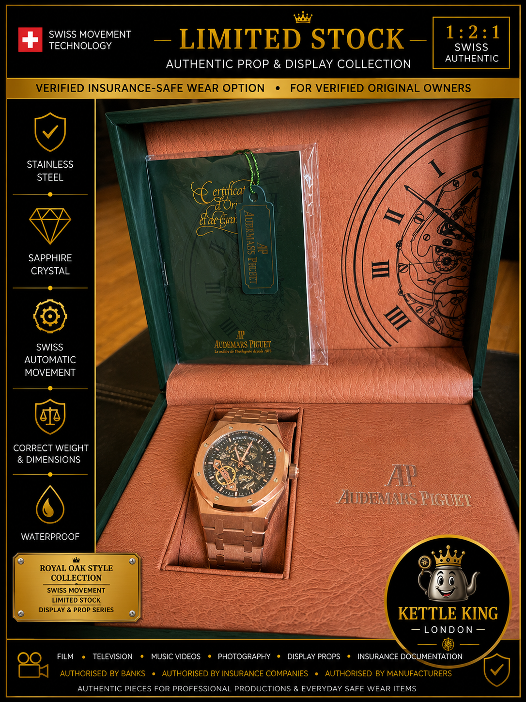 AP Royal Oak ,Double Balance Wheel Openworked - Swiss Clone - Image 3